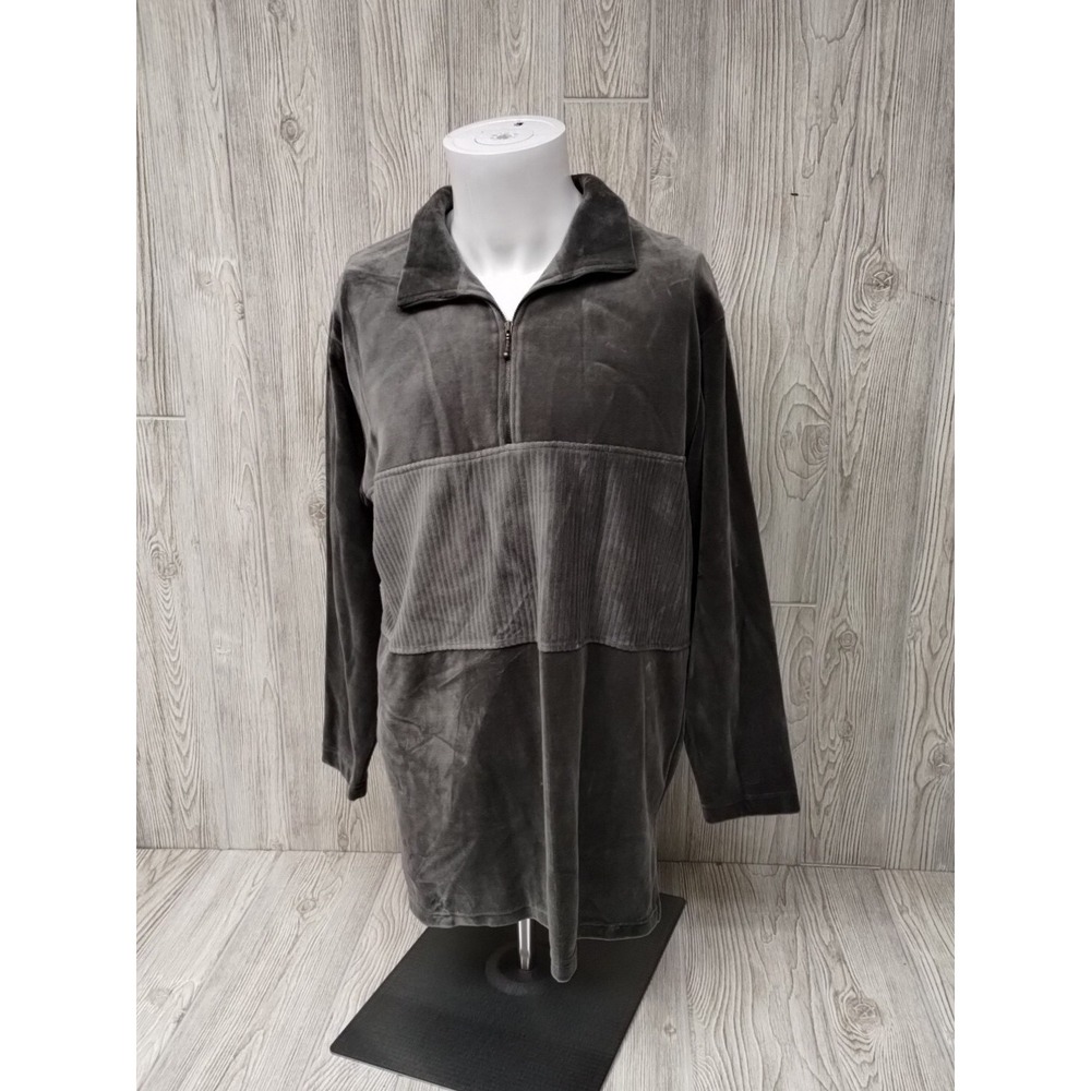 Croft & Barrow Sweater Womens Medium Green‎ 1/4 Zip Collar Pullover Long Sleeve